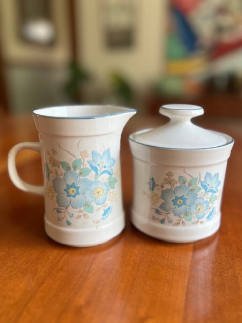 VINTAGE Carico "Celeste" Pattern Discontinued Cream & Sugar Set Japan